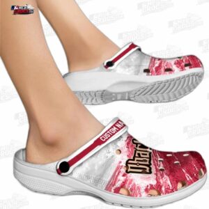 Arizona Diamondbacks MLB Crocs Clogs - Wave Swirl Red White Baseball Fan Footwear 1
