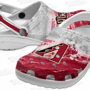Arizona Diamondbacks MLB Crocs Clogs - Wave Swirl Red White Baseball Fan Footwear 2