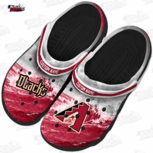 Arizona Diamondbacks MLB Crocs Clogs - Wave Swirl Red White Baseball Fan Footwear 3