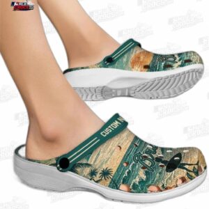 Atlanta Braves MLB Crocs Clogs - Wave Scene Fir Green Baseball Fan Footwear 1