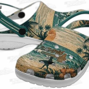 Atlanta Braves MLB Crocs Clogs - Wave Scene Fir Green Baseball Fan Footwear 2