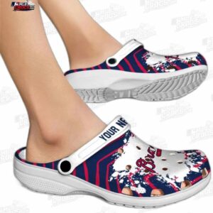 Atlanta Braves MLB Crocs Clogs - Zigzag Paint Burst Baseball Fan Footwear 1