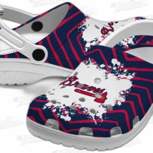 Atlanta Braves MLB Crocs Clogs - Zigzag Paint Burst Baseball Fan Footwear 2
