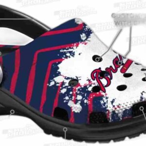 Atlanta Braves MLB Crocs Clogs - Zigzag Paint Burst Baseball Fan Footwear 4