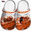 Baltimore Orioles Orange Paint Burst Crocs – Custom Name Baseball Clogs