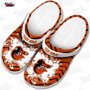 Baltimore Orioles MLB Crocs Clogs - Zigzag Paint Burst Baseball Fan Footwear 3