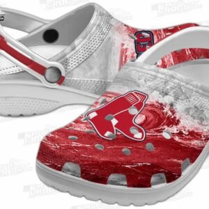 Boston Red Sox MLB Crocs Clogs - Wave Swirl Red White Baseball Fan Footwear 2