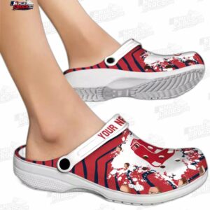 Boston Red Sox MLB Crocs Clogs - Zigzag Paint Burst Baseball Fan Footwear 1