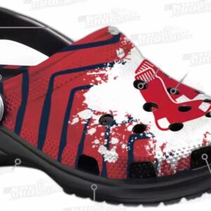 Boston Red Sox MLB Crocs Clogs - Zigzag Paint Burst Baseball Fan Footwear 4