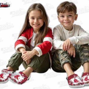 Boston Red Sox MLB Crocs Clogs - Zigzag Paint Burst Baseball Fan Footwear 7