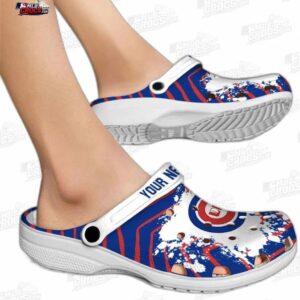 Chicago Cubs MLB Crocs Clogs - Zigzag Paint Burst Baseball Fan Footwear 1