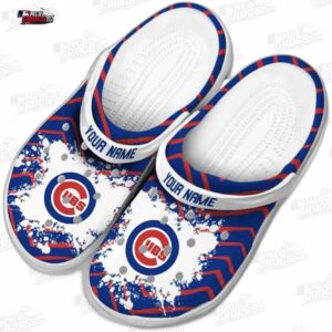 Chicago Cubs MLB Crocs Clogs - Zigzag Paint Burst Baseball Fan Footwear 3