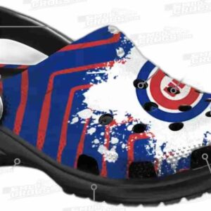 Chicago Cubs MLB Crocs Clogs - Zigzag Paint Burst Baseball Fan Footwear 4