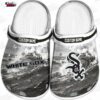 Chicago White Sox Black & White Splash Crocs – Custom Name Baseball Clogs
