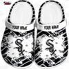 Cincinnati Reds Zigzag Paint Burst Custom Name Crocs – Red Black Baseball Clogs