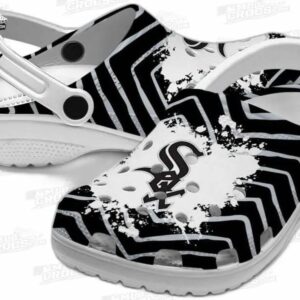 Chicago White Sox MLB Crocs Clogs - Zigzag Paint Burst Baseball Fan Footwear 2