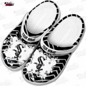 Chicago White Sox MLB Crocs Clogs - Zigzag Paint Burst Baseball Fan Footwear 3