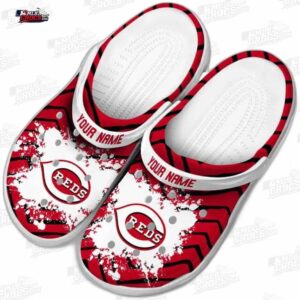 Cincinnati Reds MLB Crocs Clogs - Zigzag Paint Burst Baseball Fan Footwear 3