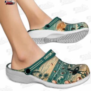 Cleveland Guardians MLB Crocs Clogs - Wave Scene Fir Green Baseball Fan Footwear 1