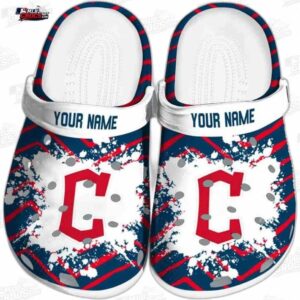 Cleveland Guardians MLB Crocs Clogs - Zigzag Paint Burst Baseball Fan Footwear
