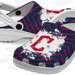 Cleveland Guardians MLB Crocs Clogs - Zigzag Paint Burst Baseball Fan Footwear 2
