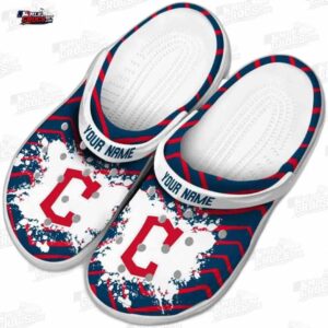 Cleveland Guardians MLB Crocs Clogs - Zigzag Paint Burst Baseball Fan Footwear 3