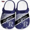 Colorado Rockies Purple Wave Swirl Crocs – Custom Name Baseball Clogs
