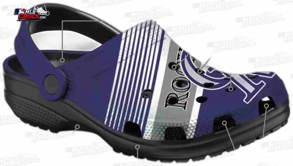 Colorado Rockies Diagonal Stripe Custom Name Crocs – Purple Black Baseball Clogs Colorado Rockies Diagonal Stripe Custom Name Crocs – Purple Black Baseball Clogs