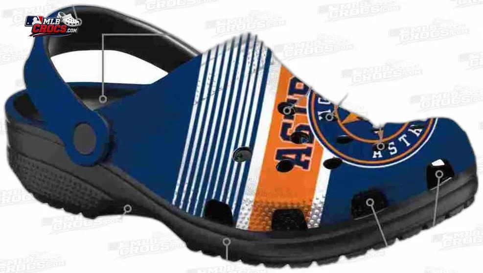 Houston Astros Navy Orange Racing Stripe Crocs – Custom Name Baseball Clogs Houston Astros Navy Orange Racing Stripe Crocs – Custom Name Baseball Clogs