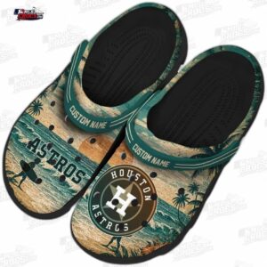 Houston Astros MLB Crocs Clogs - Wave Scene Fir Green Baseball Fan Footwear 1