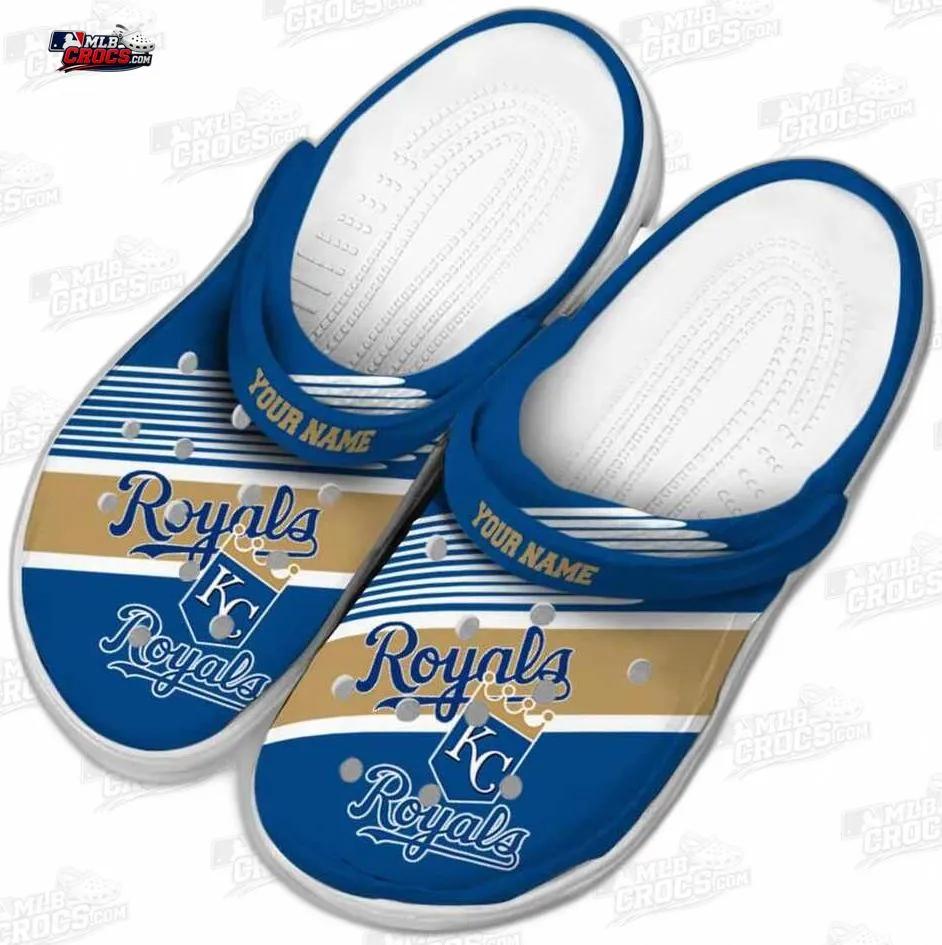 Kansas City Royals Royal Blue Gold Stripe Crocs – Custom Name Baseball Clogs Kansas City Royals Royal Blue Gold Stripe Crocs – Custom Name Baseball Clogs