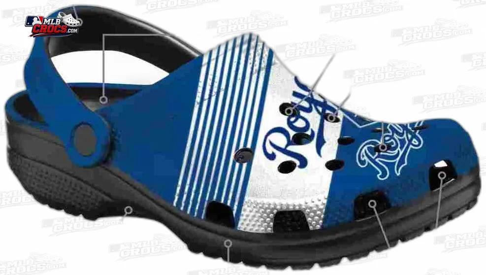 Kansas City Royals Royal Blue Gold Stripe Crocs – Custom Name Baseball Clogs Kansas City Royals Royal Blue Gold Stripe Crocs – Custom Name Baseball Clogs