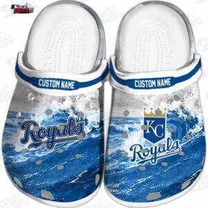 Kansas City Royals Ocean Wave Crocs – Custom Name Baseball Clogs