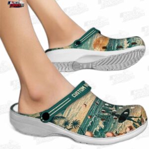 Los Angeles Angels MLB Crocs Clogs - Wave Scene Fir Green Baseball Fan Footwear 1