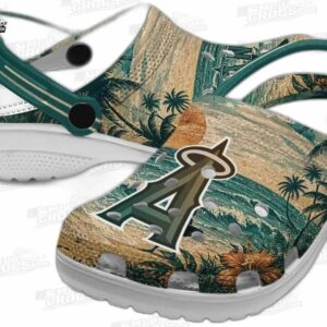 Los Angeles Angels MLB Crocs Clogs - Wave Scene Fir Green Baseball Fan Footwear 2