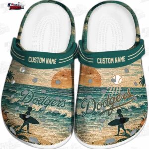 Los Angeles Dodgers MLB Crocs Clogs - Wave Scene Fir Green Baseball Fan Footwear