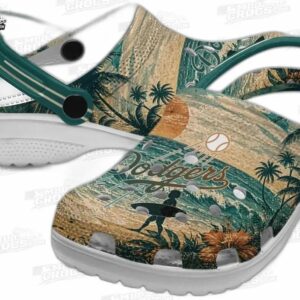 Los Angeles Dodgers MLB Crocs Clogs - Wave Scene Fir Green Baseball Fan Footwear 2