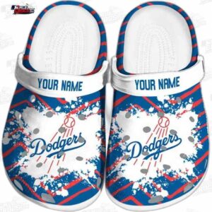 Los Angeles Dodgers MLB Crocs Clogs - Zigzag Paint Burst Baseball Fan Footwear