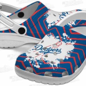 Los Angeles Dodgers MLB Crocs Clogs - Zigzag Paint Burst Baseball Fan Footwear 2