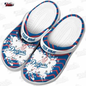 Los Angeles Dodgers MLB Crocs Clogs - Zigzag Paint Burst Baseball Fan Footwear 3
