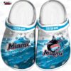 Miami Marlins Aqua Black Stripe Crocs – Custom Name Baseball Clogs