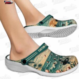 Minnesota Twins Tropical Sunset Wave Crocs – Custom Name Baseball Clogs