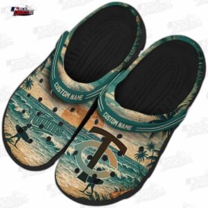 Minnesota Twins MLB Crocs Clogs - Wave Scene Fir Green Baseball Fan Footwear 2