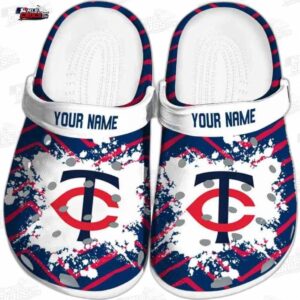Minnesota Twins TC Logo Splash Crocs – Custom Name Baseball Clogs