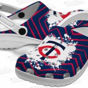 Minnesota Twins MLB Crocs Clogs - Zigzag Paint Burst Baseball Fan Footwear 2