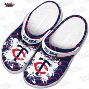 Minnesota Twins MLB Crocs Clogs - Zigzag Paint Burst Baseball Fan Footwear 3