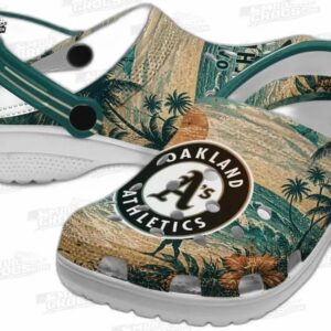 Oakland Athletics MLB Crocs Clogs - Wave Scene Fir Green Baseball Fan Footwear 2