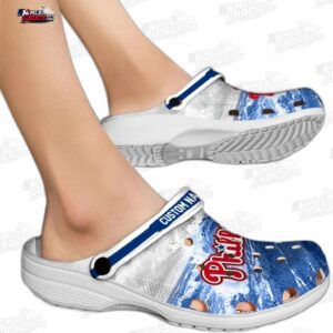 Philadelphia Phillies MLB Crocs Clogs - Wave Swirl Blue White Baseball Fan Footwear 1