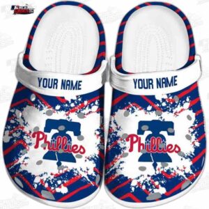 Philadelphia Phillies MLB Crocs Clogs - Zigzag Paint Burst Baseball Fan Footwear