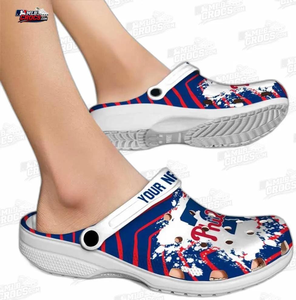 Philadelphia Phillies Liberty Bell Paint Burst Crocs – Custom Name Baseball Clogs Philadelphia Phillies Liberty Bell Paint Burst Crocs – Custom Name Baseball Clogs